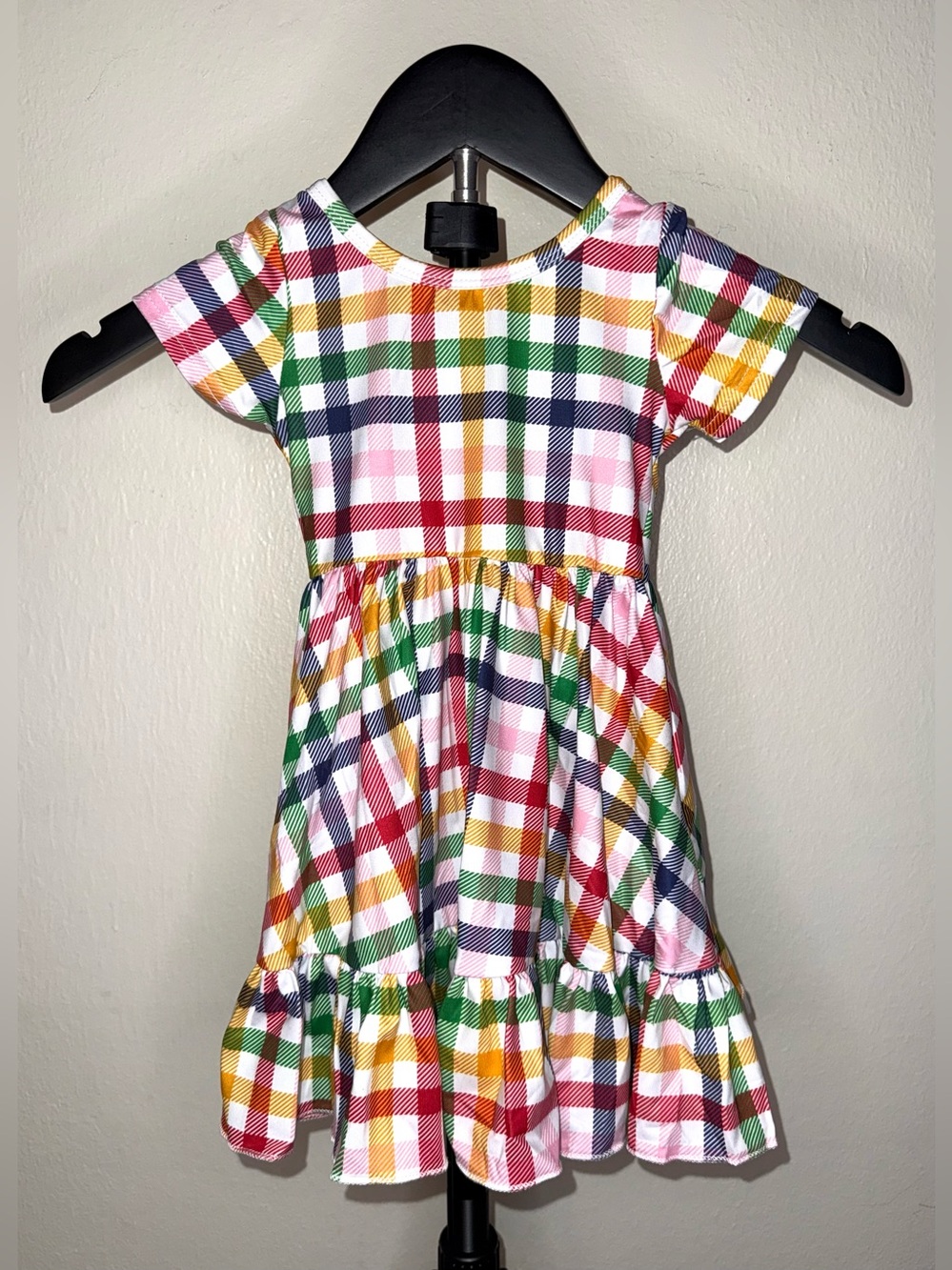 Little Stocking Company Primary Gingham Charm Dress, size 2, NWT